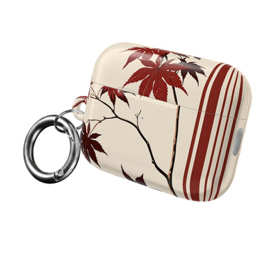 Crimson Maple Branch · Hard Case for AirPods & AirPods Pro · Beige
