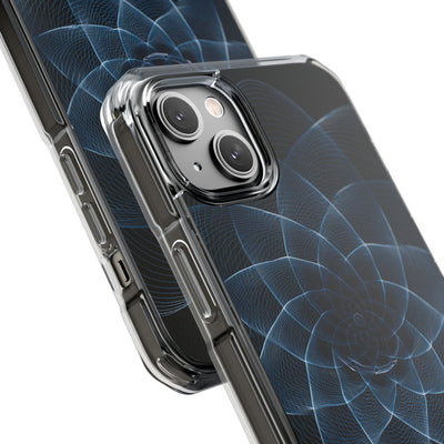 Blue Impact MagSafe Phone Case for iPhone - Cobalt Geometric Bloom