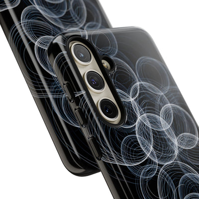 Black Tough Phone Case for Samsung - Frosted Ring Matrix