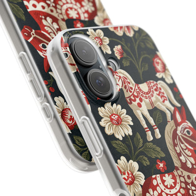 Nordic Dala Meadow · Lite Phone Case for iPhone ·  Red