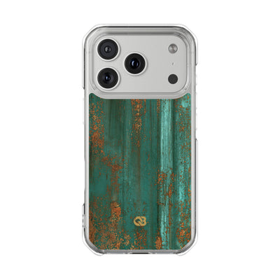 Teal Impact MagSafe Phone Case for iPhone - Verdigris Copper Siding