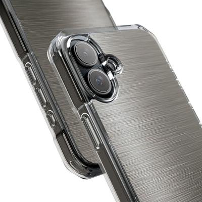 Grey Impact MagSafe Phone Case for iPhone - Brushed Industrial Steel