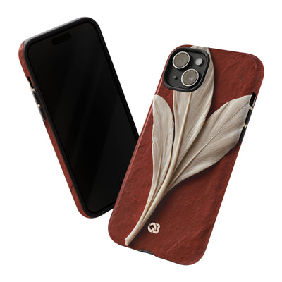 Carved Ivory Plume · Tough Phone Case for iPhone · Red