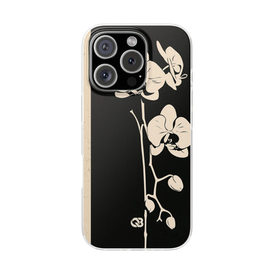Black Lite Phone Case for iPhone - Obsidian Bone Orchid