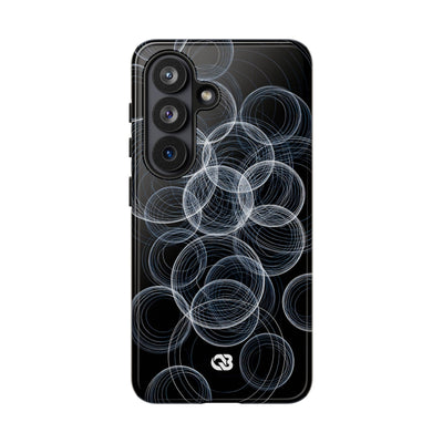 Black Tough Phone Case for Samsung - Frosted Ring Matrix
