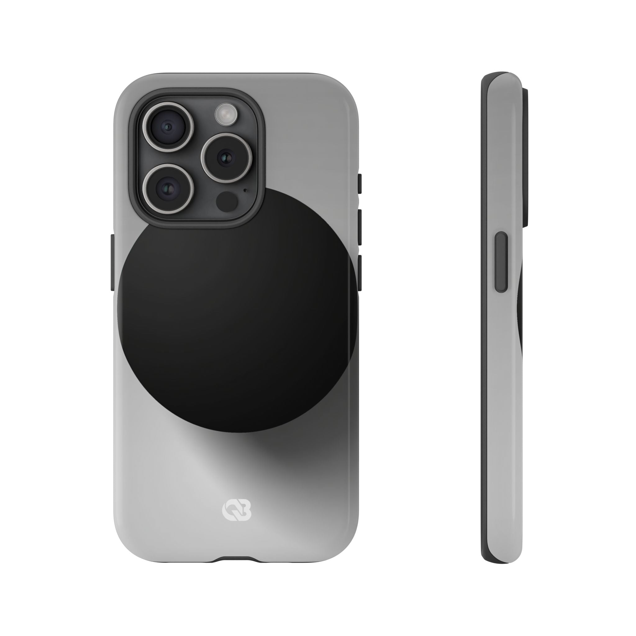 Grey Tough Phone Case for iPhone - Matte Onyx Sphere