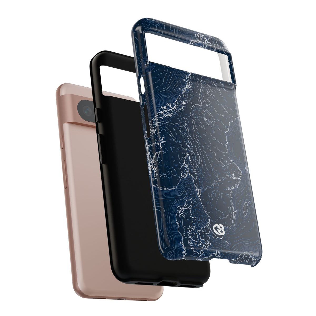 Nordic Contour Chart · Tough Phone Case for Pixel ·  Blue