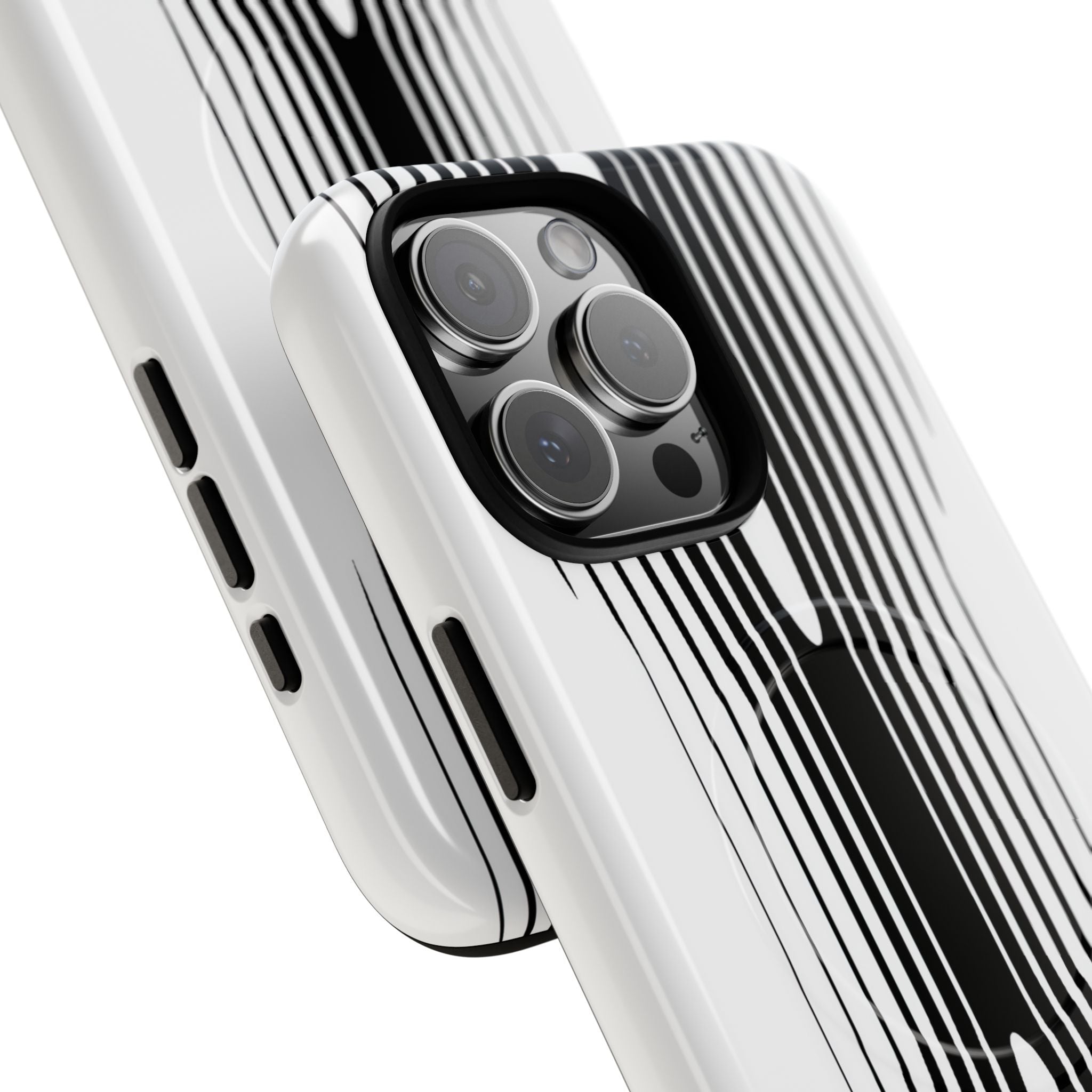 White Tough 2.0 Magsafe Phone Case for iPhone - Kinetic Mono Distortion