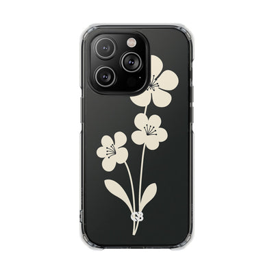 Black Impact MagSafe Phone Case for iPhone - Obsidian Cream Bloom