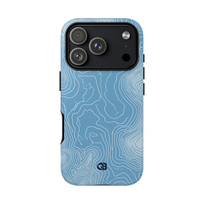 Blue Tough Phone Case for iPhone - Glacial Ridge Topo