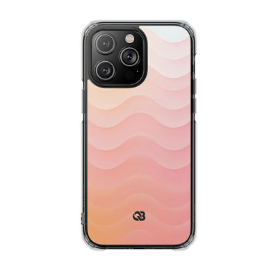 Blush Horizon Waves · Clear Impact Magnetic Phone Case for iPhone · Pink