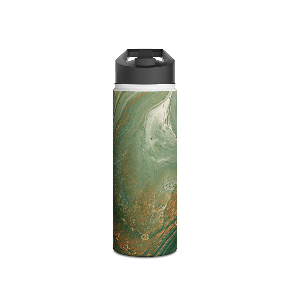 Jade Suminagashi · Insulated Water Bottle · Green
