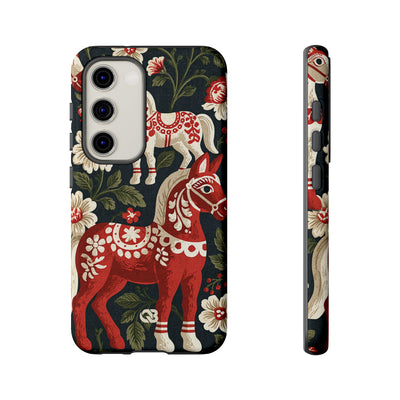 Nordic Dala Meadow · Tough Phone Case for Samsung · Red