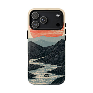 Beige Tough 2.0 Magnetic Phone Case for iPhone - Crimson Ridge Flow