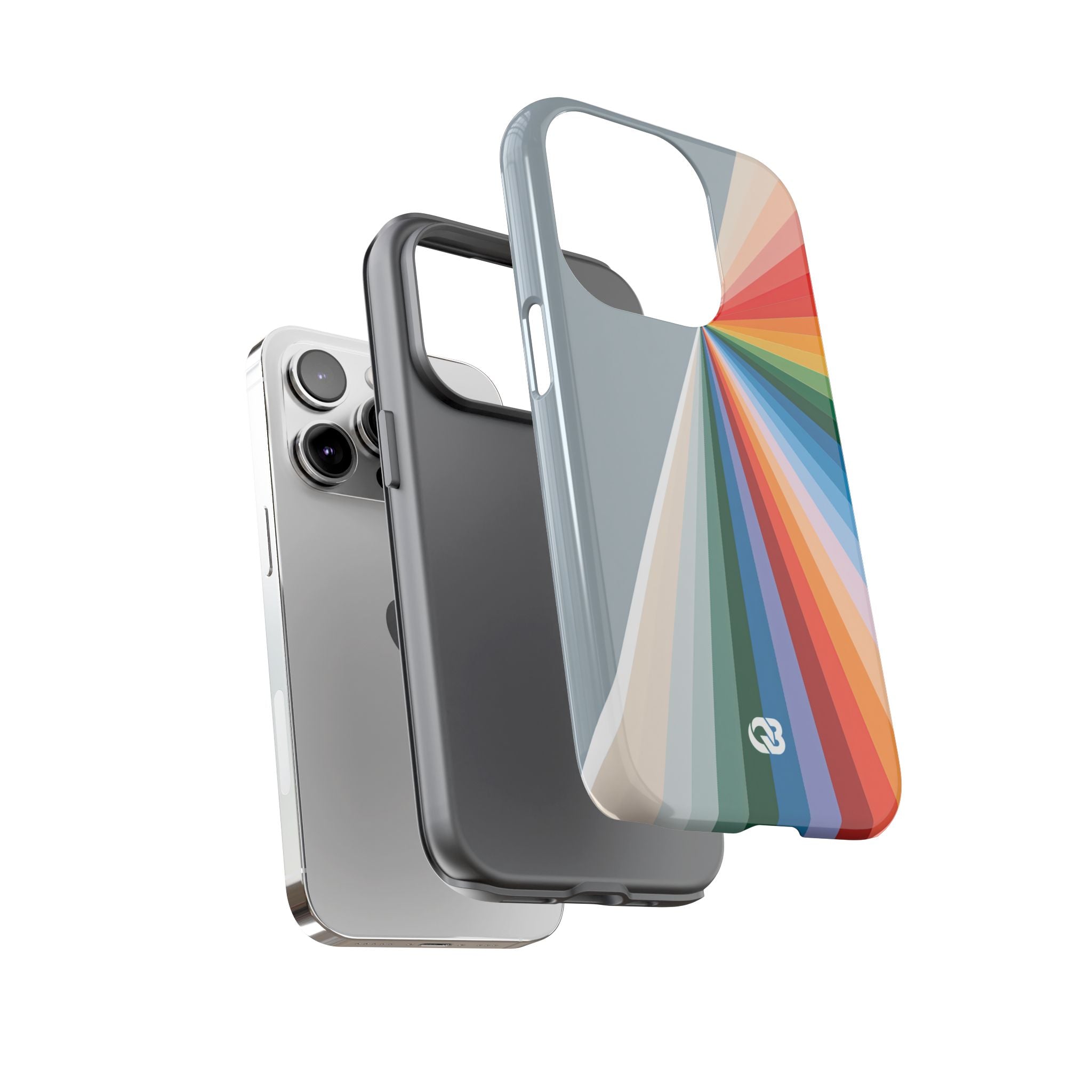 Grey Tough Phone Case for iPhone - Slate Prism Burst