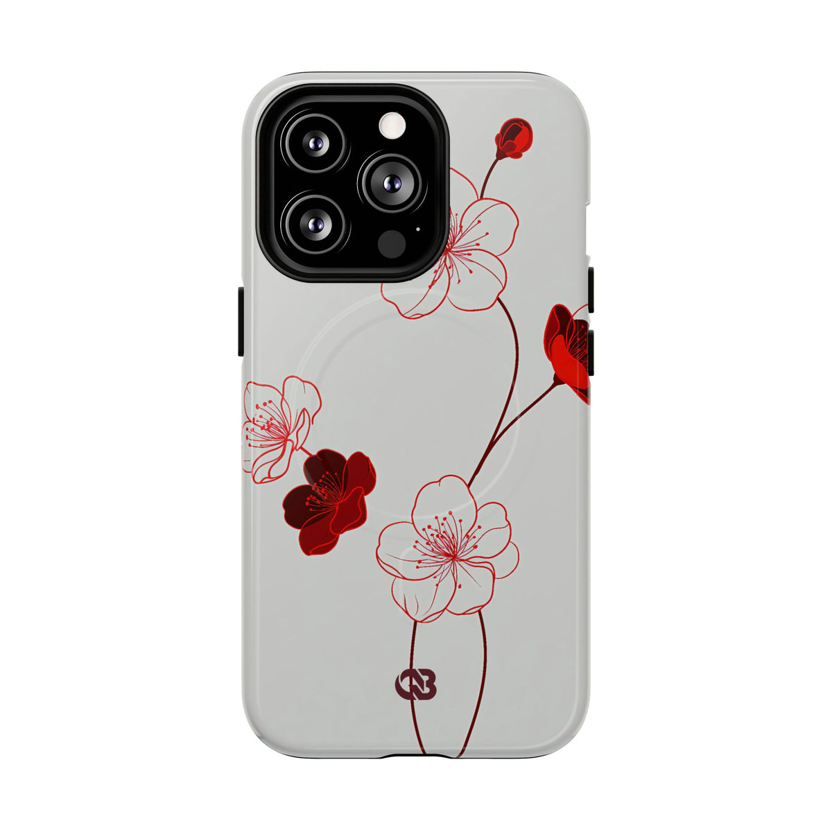 Crimson Sakura Blossom · Tough 2.0 Magnetic Phone Case for iPhone · Red