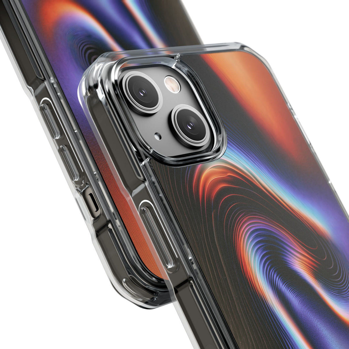 Prismatic Resonance · Clear Impact Magnetic Phone Case for iPhone · Purple
