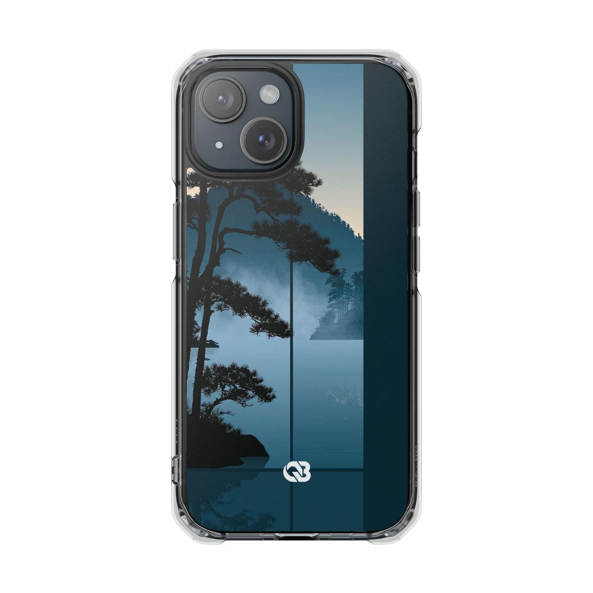 Misty Pine Horizon · Clear Impact Magnetic Phone Case for iPhone ·  Teal