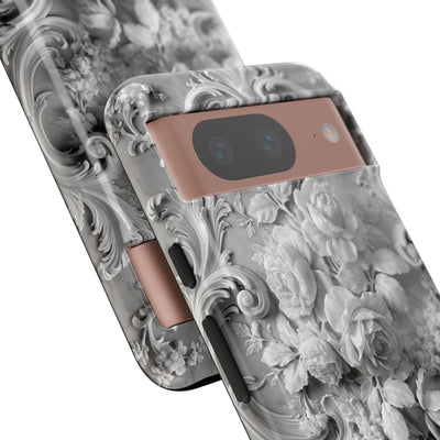 Rococo Marble Rose · Tough Phone Case for Pixel ·  White