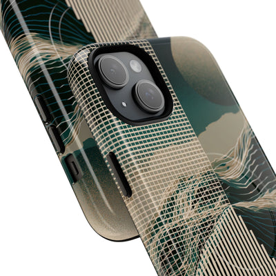 Green Tough 2.0 Magsafe Phone Case for iPhone - Lunar Moss Topography