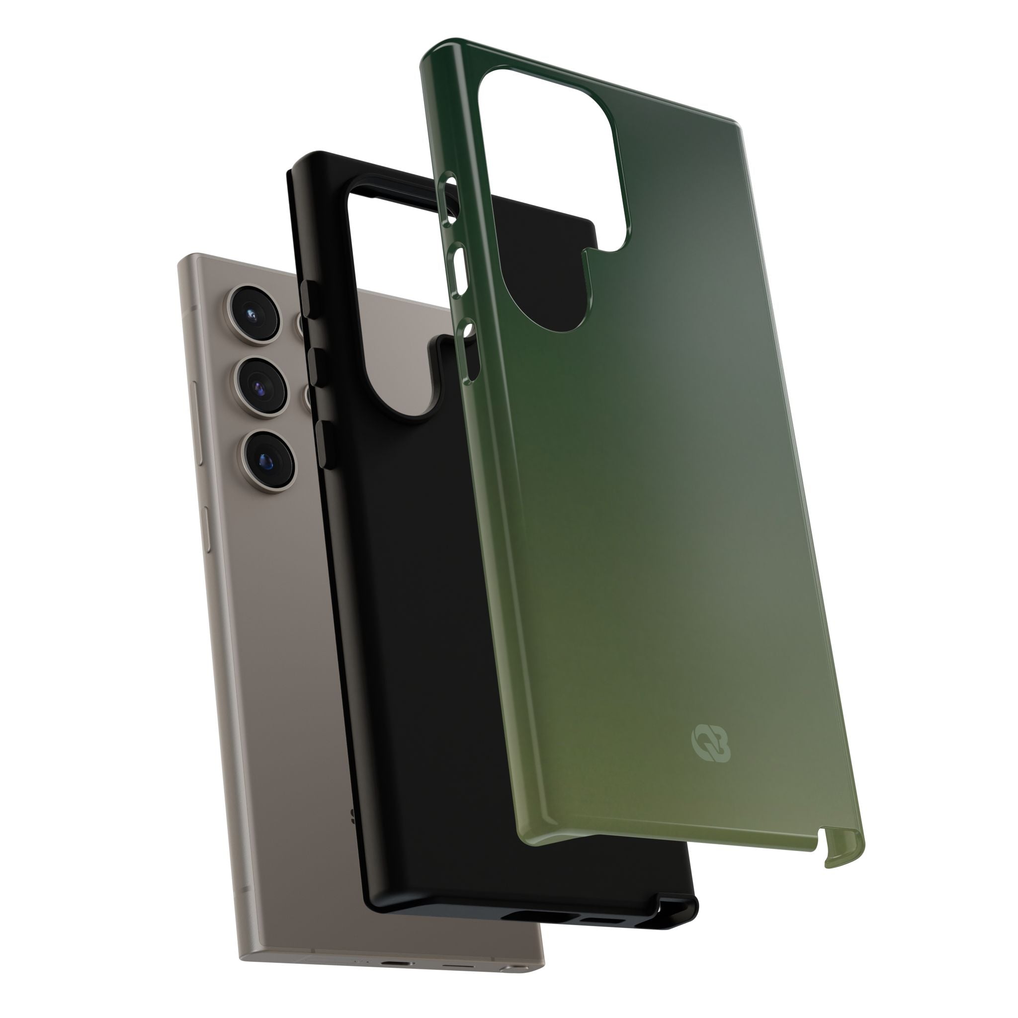 Green Tough Phone Case for Samsung - Shadow Moss Grain