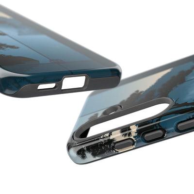 Blue Tough Phone Case for Samsung - Kyoto Mist Pine