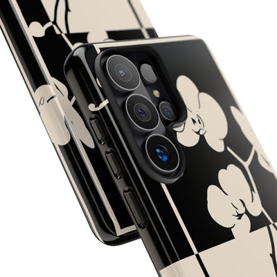 Beige Tough Phone Case for Samsung - Nocturnal Orchid Frame