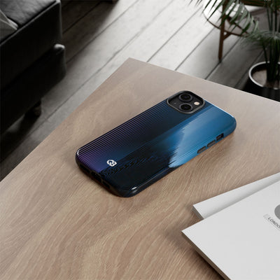 Blue Tough Phone Case for iPhone - Indigo Distortion Wave