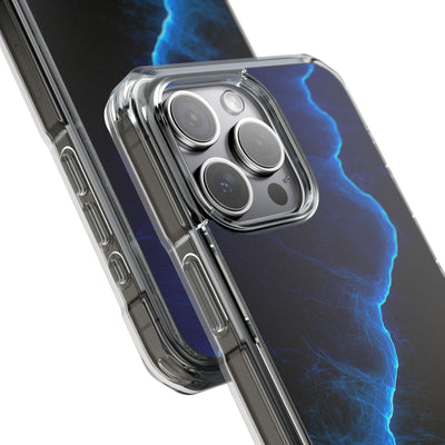 Electric Azure Drift · Clear Impact Magnetic Phone Case for iPhone · Blue