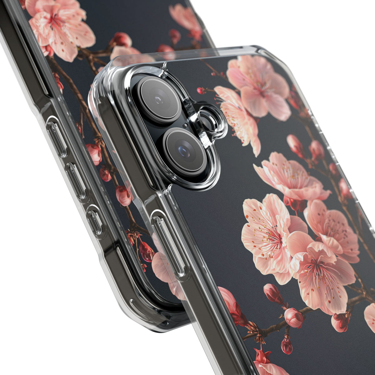 Midnight Sakura Bloom · Clear Impact Magnetic Phone Case for iPhone · Pink