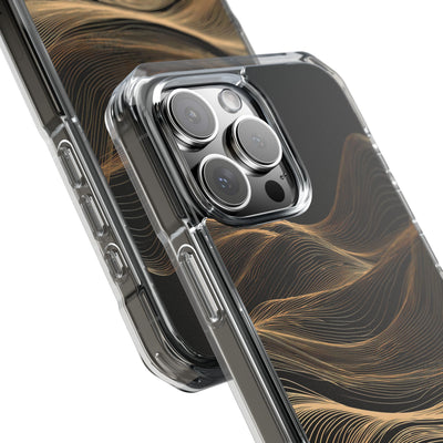 Black Impact MagSafe Phone Case for iPhone - Copper Topo Ridge