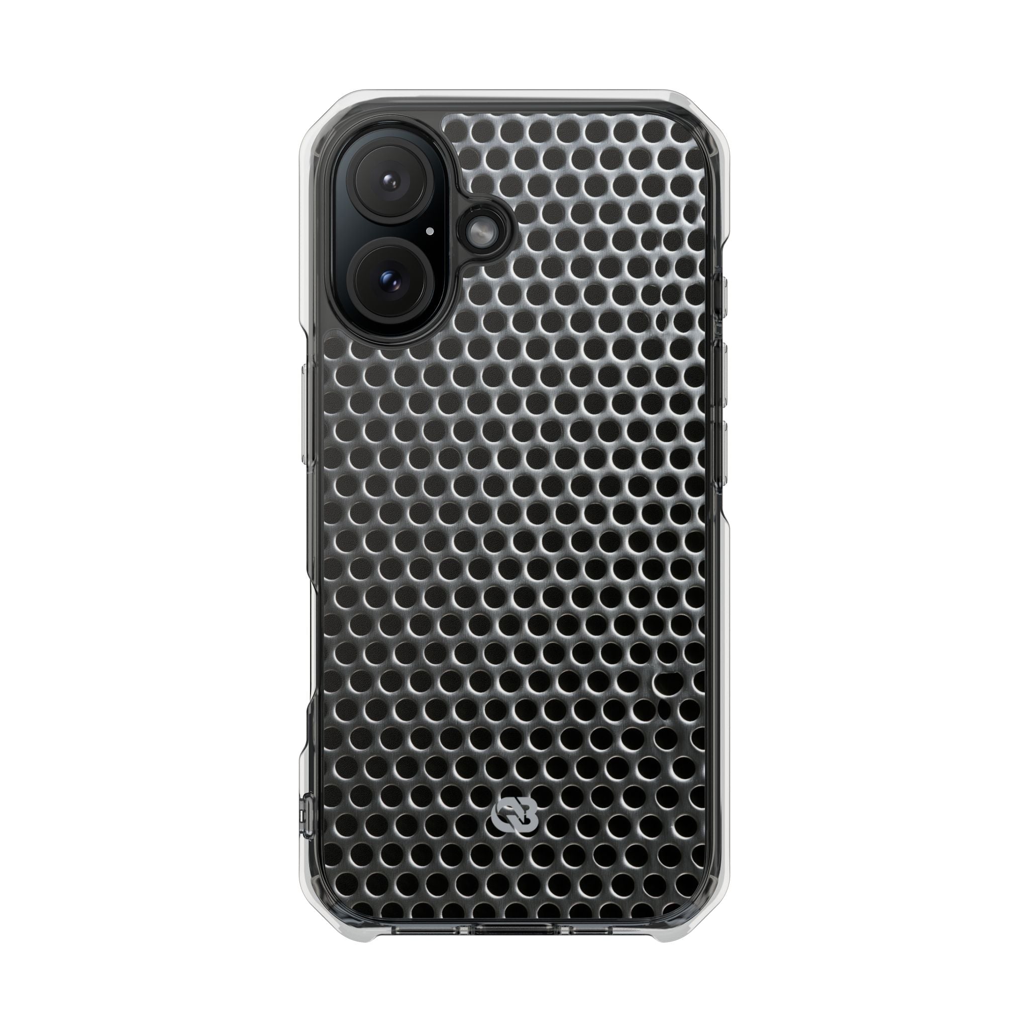 Silver Impact MagSafe Phone Case for iPhone - Brutalist Steel Mesh