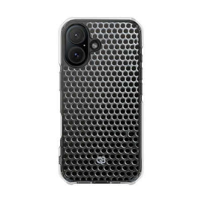 Silver Impact MagSafe Phone Case for iPhone - Brutalist Steel Mesh