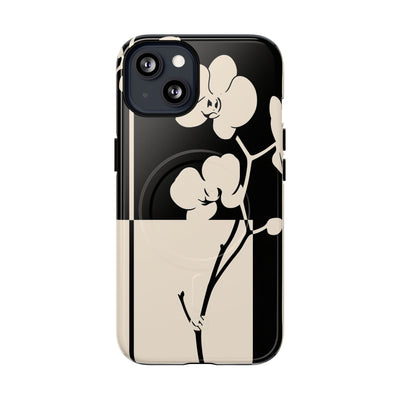Geometric Orchid Bloom · Tough 2.0 Magnetic Phone Case for iPhone · Black