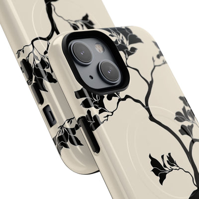 Beige Tough 2.0 Magsafe Phone Case for iPhone - Obsidian Bonsai Silhouette