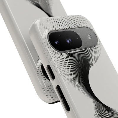 White Tough Phone Case for Google Pixel - Linear Torsion Grid