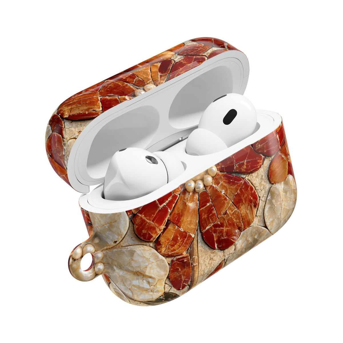 Carnelian Pearl Bloom · Hard Case for AirPods & AirPods Pro · Orange