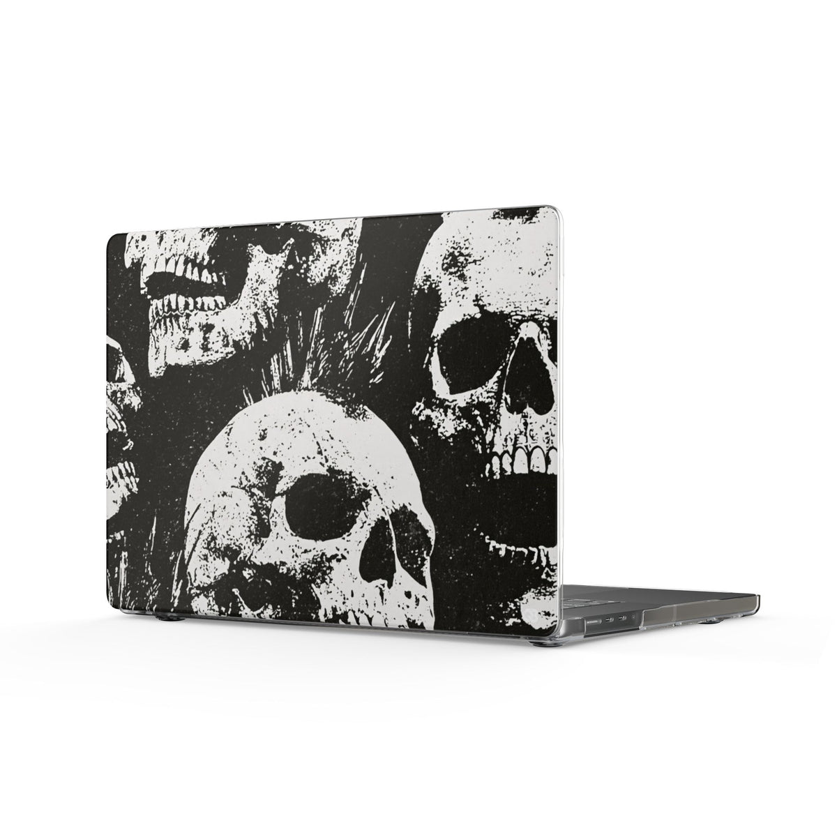 Punk Skull Riot · Clear Hard Case for MacBook · Black