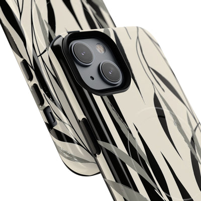 Beige Tough 2.0 Magsafe Phone Case for iPhone - Soot Leaf Sketch