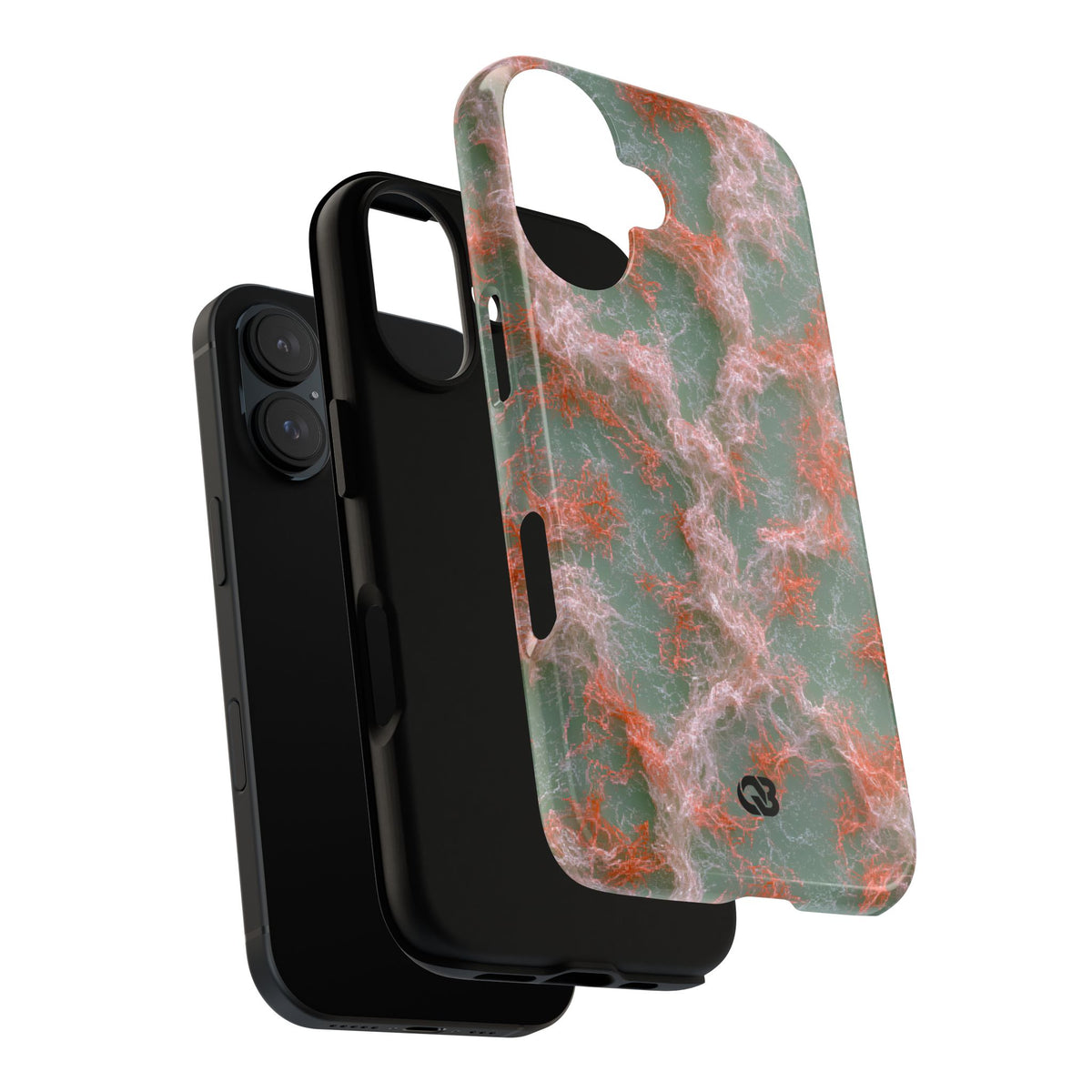Coral Pixel Matrix · Tough Phone Case for iPhone · Green