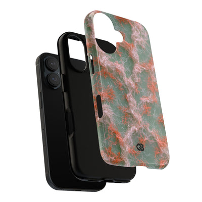 Coral Pixel Matrix · Tough Phone Case for iPhone · Green