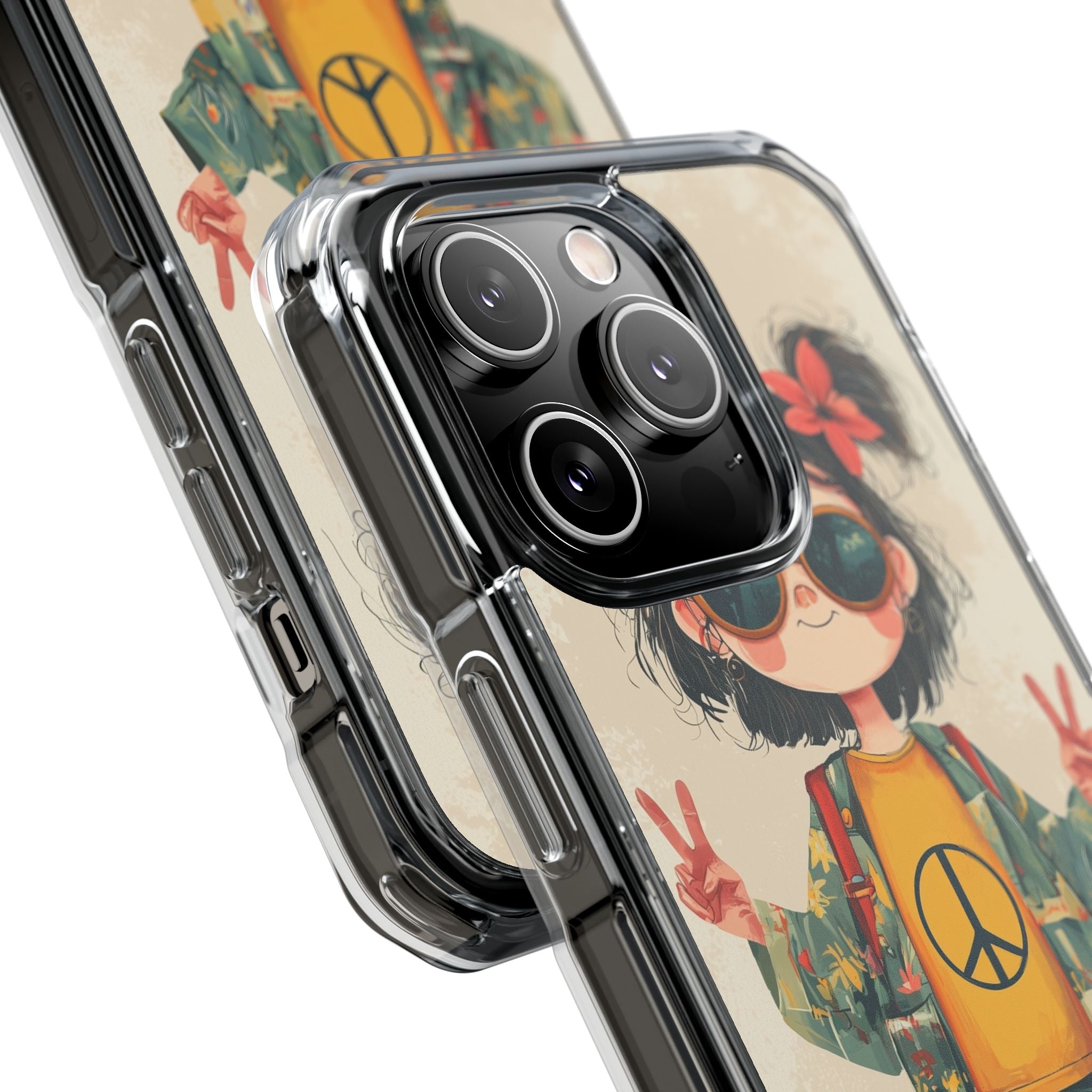 Retro Peace Girl · Impact Hoesje voor iPhone · Magsafe