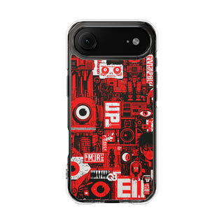 Neo Mecha Collage · Clear Impact Magnetic Phone Case for iPhone · Red