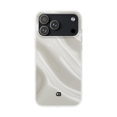 White Lite Phone Case for iPhone - Polished Ivory Wave