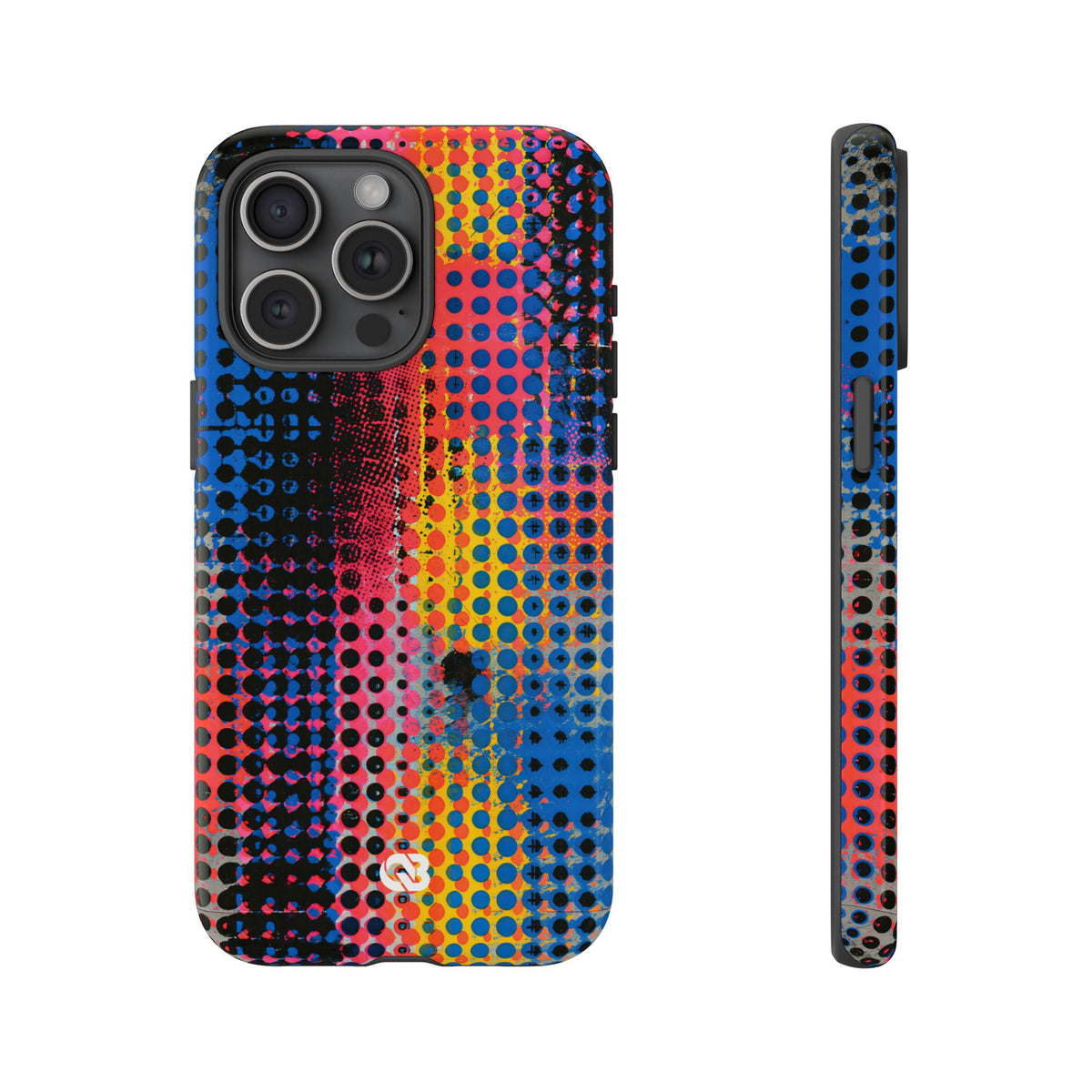 Chromatic Halftone Grid · Tough Phone Case for iPhone · Blue