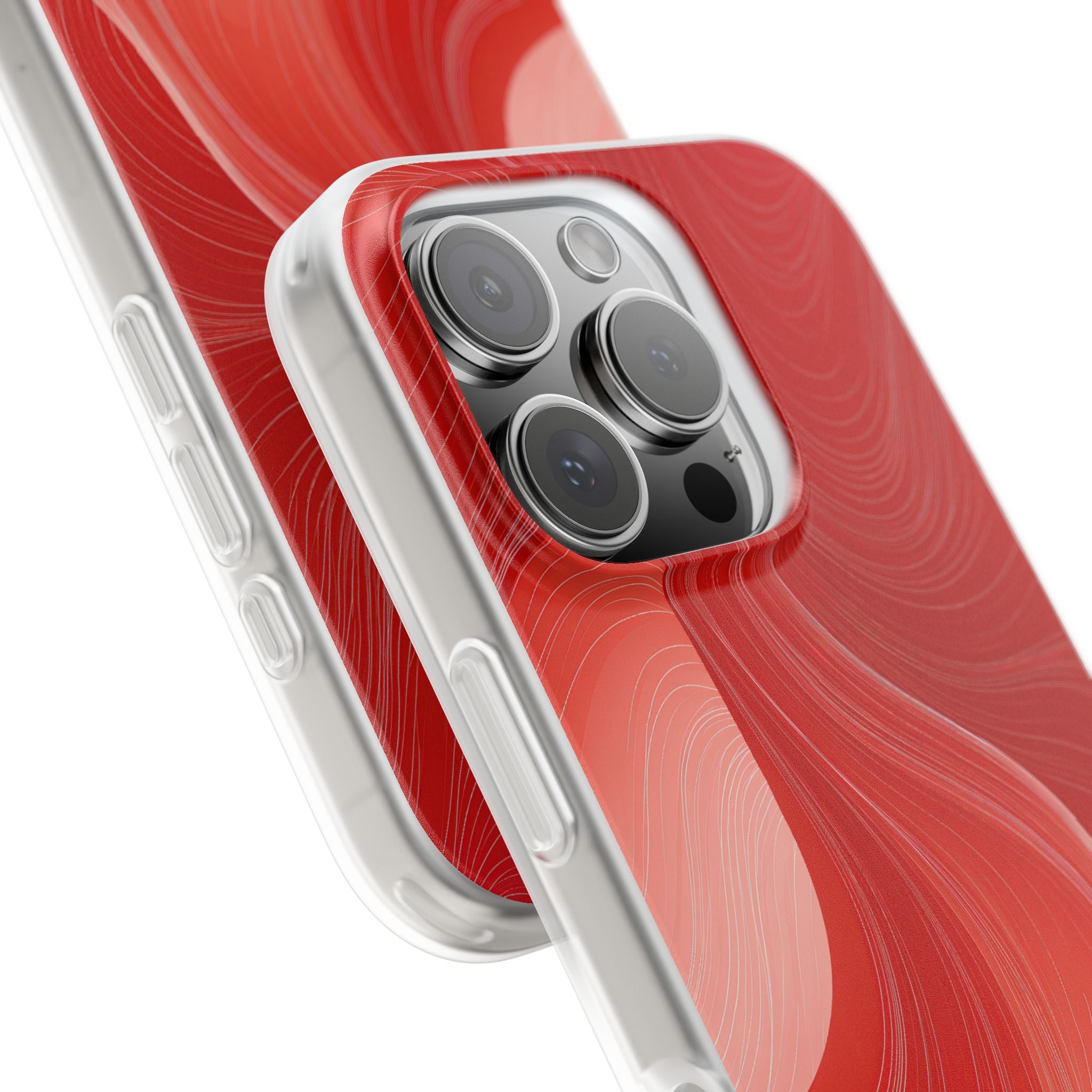 Red Lite Phone Case for iPhone - Crimson Silk Strands