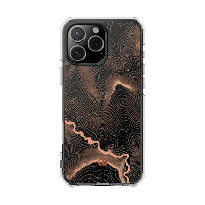 Orange Impact MagSafe Phone Case for iPhone - Salmon Ridge Topo