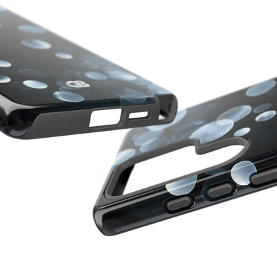 Black Tough Phone Case for Samsung - Silver Orbit Glow