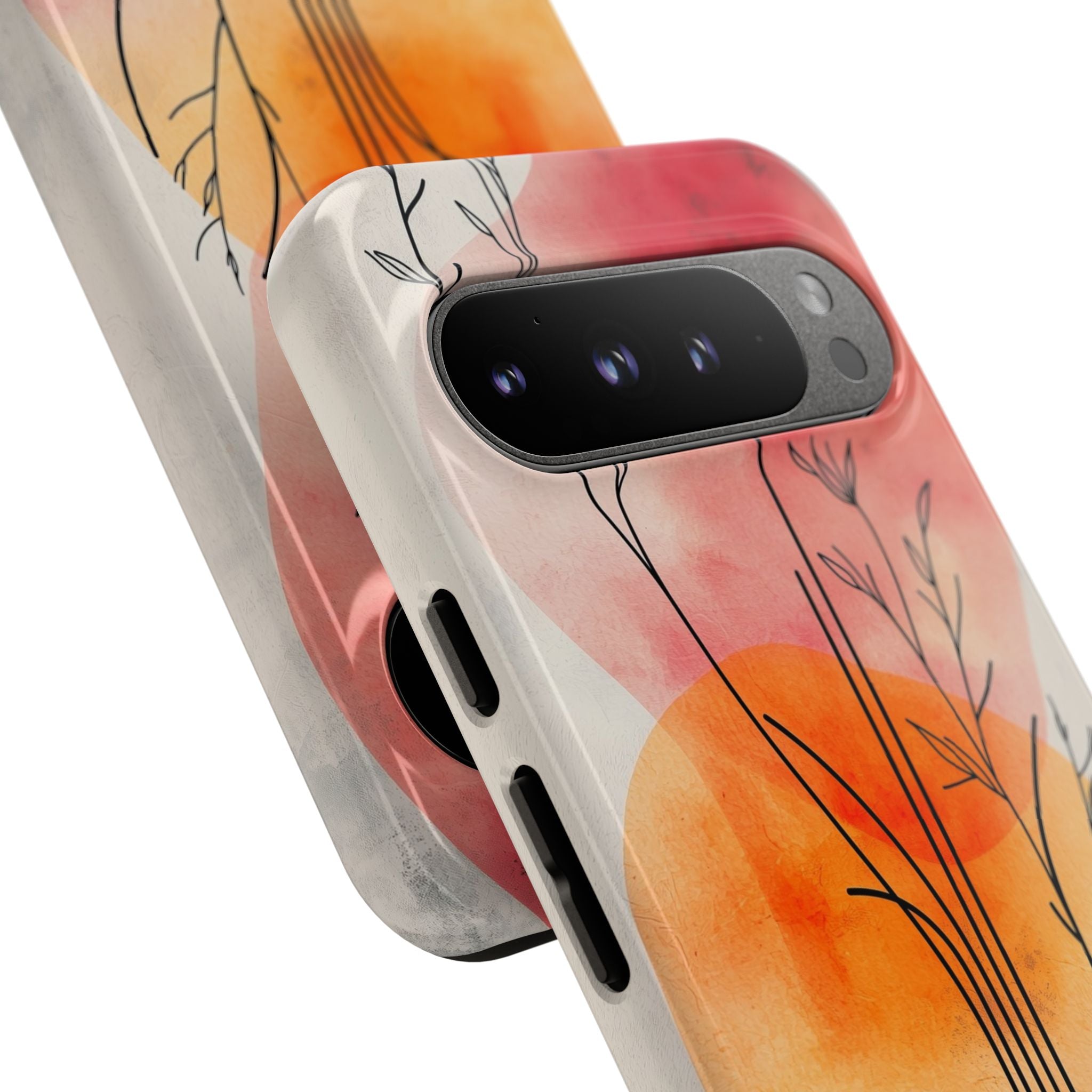 Curved Stem Sunset Google Pixel 9 Pro XL Case - Tough