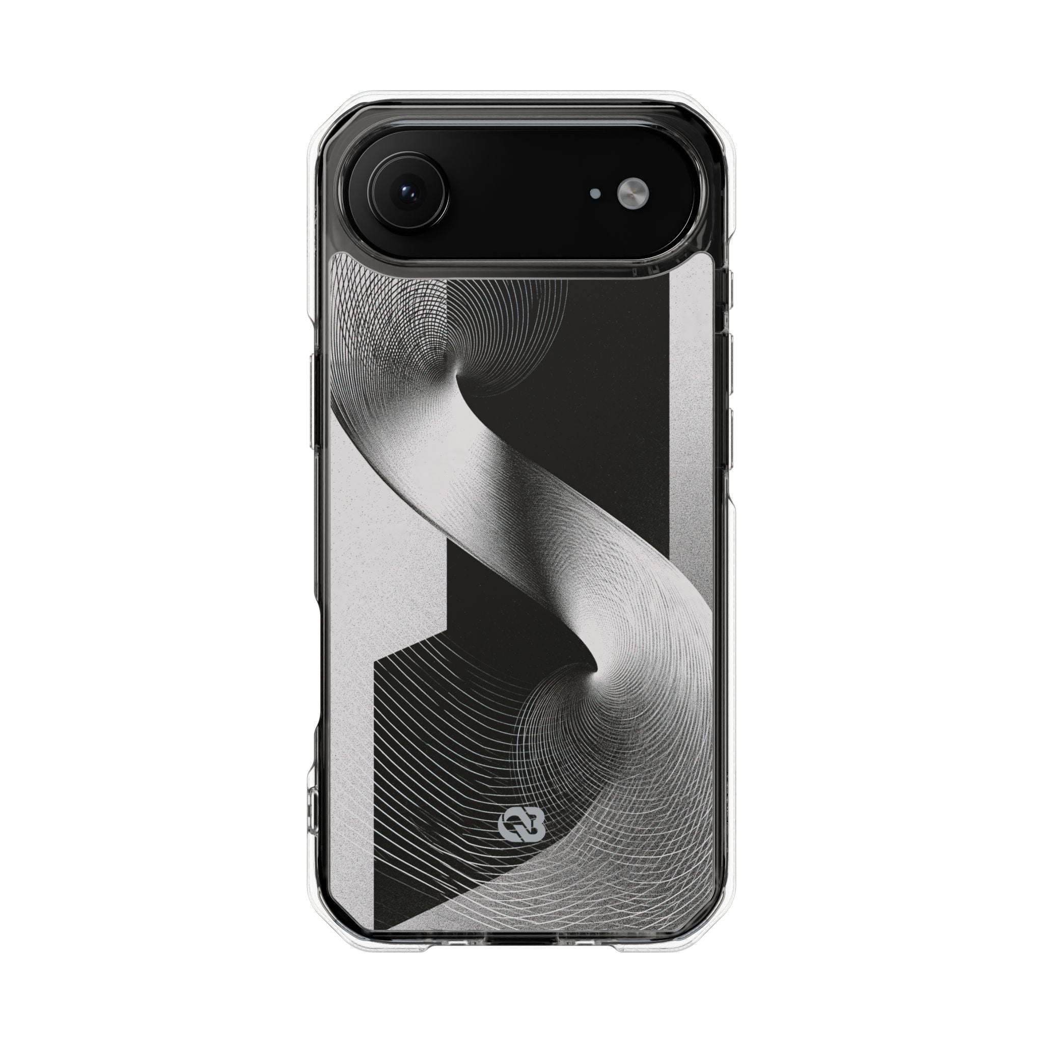 Grey Impact MagSafe Phone Case for iPhone - Obsidian Moiré Wave